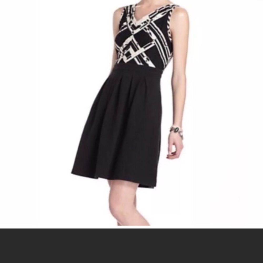 Black and White Anthropologie Geometric Dress